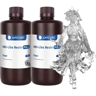 ANYCUBIC ABS-Like Pro 2 Harz, kompatibel mit LCD-Druckern, 2 kg Gewicht, Klar 2 kg