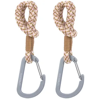Lässig Kinderwagenbefestigung (2 Stk.) Karabinerhaken Kinderwagenhaken Einkaufshaken/Stroller Hooks Cord camel/vanilla/lavend