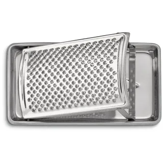 Ausonia - 71635 Reibe aus Edelstahl mit Auffangbehälter Käsereibe mit Behälter Edelstahl