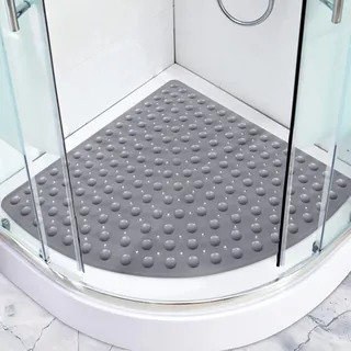 Duschmatte rutschfest Antirutschmatte Dusche 70 x 70 cm: Eckduschmatte Dreieckig Duscheinlage rutschfeste mit Saugnäpfen - Groß Sicherheits Rutschmatte Dusche für Senioren