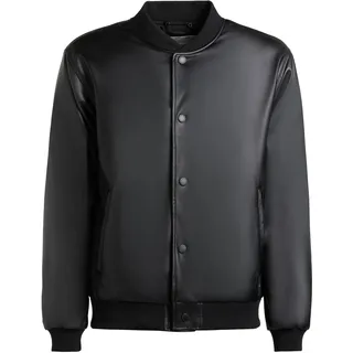 Bomberjacke KHUJO "Bomberjacke Cale", Herren, Gr. XL, schwarz, Obermaterial: 100% Polyester PES.  Obermaterial: Futter: 100% Polyester PES., lässig geschnitten, Rippstrickbündchen, Jacken Bomberjacke, Lässige Herren Kunstlederjacke