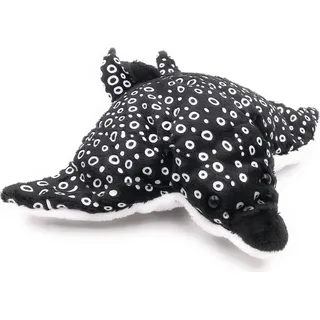 Onwomania Plüschtier Kuscheltier Stoff Tier Adlerrochen Fisch gepunktet 22 cm - Schwarz