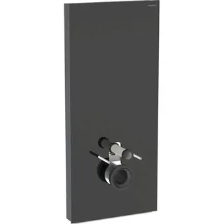 Geberit Monolith PLUS Sanitärmodul für Wand-WC, 114cm, Wasseranschluss hinten mittig, mit Anschlussstutzen, 131.231.SJ.7, Farbe: Glas schwarz / Aluminium schwarzchrom