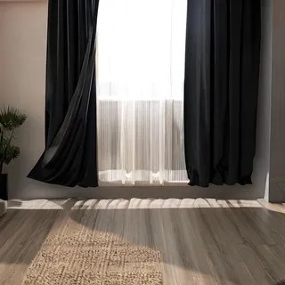 MARAPON® Gardinen aus Samt in Schwarz [2 Stück] | mit Multifunktionsband | Vorhänge Blickdicht | Verdunkelungsvorhänge für Hitzeschutz | Gardine Wohnzimmer | Schiebegardinen isolierend