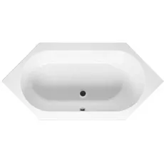 RIHO Kansas Sechseck-Badewanne, Einbau, 2-Sitzer, 190x90x48,5cm, 180 Liter, weiß, B035001005