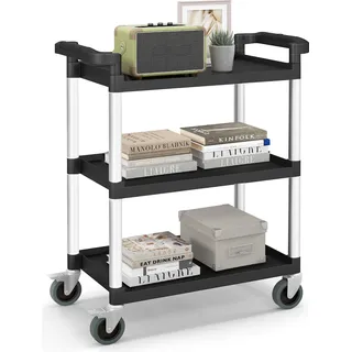 COSTWAY 2er Set Campingstühle, Klappstühle mit Seitentisch, Becherhalter, Seitentasche & Armlehnen, Angelstühle klappbar bis 150kg, Faltstuhl Schwarz - Schwarz, Silber