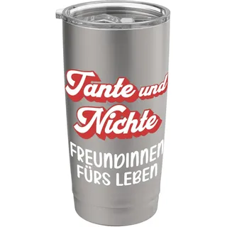 Tante und Nichte Freundinnen fürs Leben Doppelwandiger Edelstahl-Thermobecher