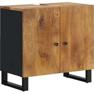 Waschbeckenunterschrank Massivholz Mango und Holzwerkstoff - Braun, Bunt