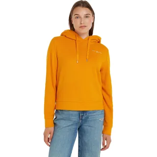 Tommy Hilfiger Damen Hoodie Logo Hoodie mit Kapuze, Orange (Rich Ochre), S