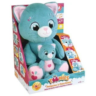 Jemini | Interaktives Plüschtier Katze Mama und Baby | 26 cm | 6 Lerngeräusche | Kuscheltier mit Sound für Kinder 12 Monate | sensorisches Spielzeug mit Batterien | Kollektion Toonies | Geschenk 1