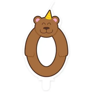 PD-Party - Geburtstagskerzen für Kuchen & Torten - 1 Stück - Geburtstagsdeko - Jungle Kuchenkerzen für Geburtstagsfeiern von Kindern - Zahlenkerzen - Nummer Kerze - Größe 5,5 x 9 cm - Zahl 0