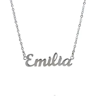 10:10 Halskette für Damen, personalisierbar, aus antiallergenem Edelstahl, Schmuck für Damen, Name poliert, feine Kette, verstellbar, hergestellt in Italien, Regolabile, Edelstahl, Nicht zutreffend