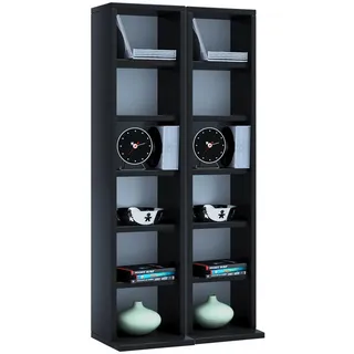 VCM CD-Regal 42 x 20 x 92 cm Schwarz