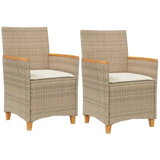 vidaXL Gartenstuhl 53 x 62 x 29,5 cm beige 2 St.