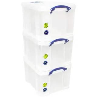 Really Useful Box Aufbewahrungsbox 35 l 3-tlg. transparent