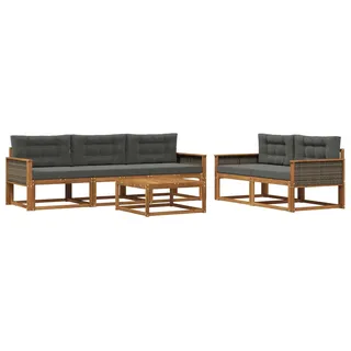 vidaXL Outdoor-Sofagarnitur 6 pcs Natur und Anthrazit - Braun