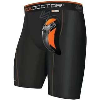 Shock Doctor Herren Tiefschutz Kompressions-Short mit Ultra Carbon Flex Cup, Schwarz, S