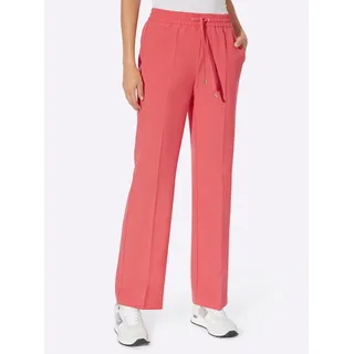 Jogger Pants HEINE, Damen, Gr. 34, Normalgrößen, pink (grapefruit), 77% Polyester, 20% Viskose, 3% Elasthan, unifarben, lang, Hosen Jogger Pants