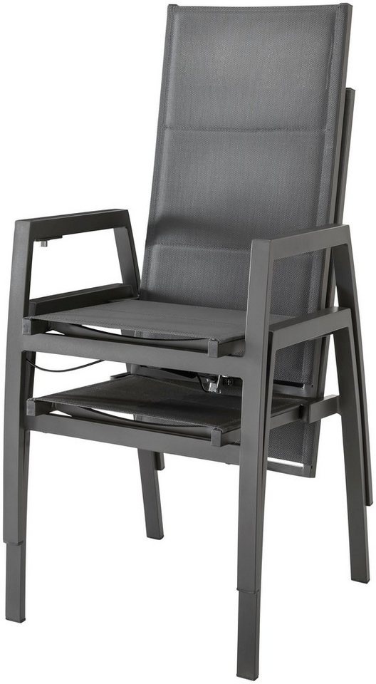 Bild von Hochlehner »COSTA«, (Set), 2 St., Aluminium, textilene Bespannung, stufenlos verstellbare Rückenlehne, grau