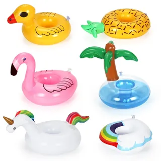 Getränkehalter Aufblasbare, 6 Stück Getränkehalter Pool, Aufblasbares Badespielzeug, Schwimmend Getränkehalter für Sommer Beachparty Pool Hawaii Party