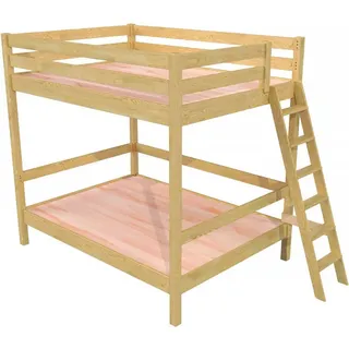 Etagenbett 2-Sitzer 160x200 für Erwachsene Treppe Holz Sylvia - Honig