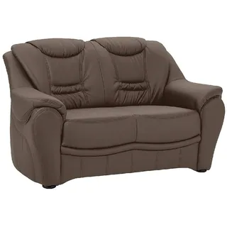 Cavadore 2-Sitzer Bansa mit Federkern / Polstercouch in Leder / 148 x 94 x 95 / Echtleder Graubraun