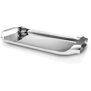 Eva Solo | Serviertablett 43 x 25 cm Stahl | Verschütteter Kaffee & umgestürzte Speisen Waren gestern – die Griffe des Tabletts Sorgen für erhöhte Stabilität & Balance | Polished Steel