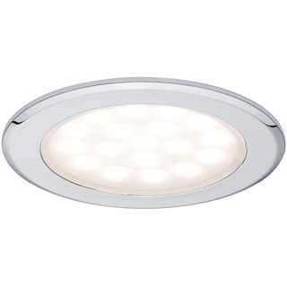 Paulmann 99920 LED Möbelleuchte Einbauleuchte rund incl. 2x2,5 Watt Schrankleuchte Chrom Schranklicht Aluminium, Kunststoff Küchenlampe 3000 K