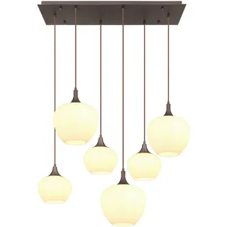 Globo Hängeleuchte , Braun, Opal, Schwarz , Metall, Glas, Textil , 42x120x86 cm , Lampen & Leuchten, Leuchtenserien