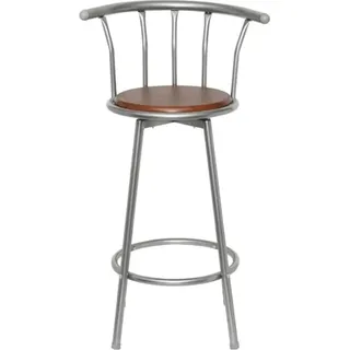 vidaXL Barhocker 2 Stk. Braun Stahl - Weiß