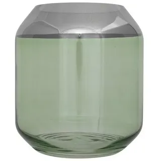 Fink Teelichthalter »SMILLA« Windlicht, mundgeblasen, mit silberfabenem Rand, grün