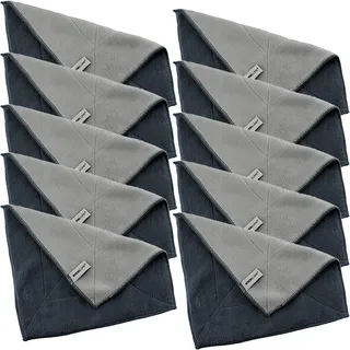 Kochblume 1-3-5-10er Set | Microfasertuch Putztuch 30 x 30cm, Aufnahmefähigeit bis ca. 300 ml | In der bunten Box (anthrazit-grau, 10er Set)