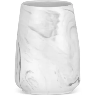 KLEINE WOLKE Zahnputzbecher Marble Steingut Weiß