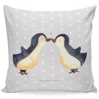 Mr. & Mrs. Panda Sitzkissen Pinguin Liebe - Geschenk, Liebesspruch, Heiratsantrag, sofakissen, Love, Sofakissen, vertraut, Geschenk Freundin,