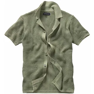 Waben-Strickpolo Beige 48