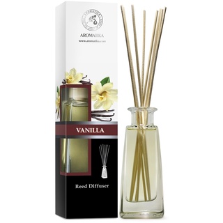 Raumduft Vanille 100ml - Raumduft Diffuser mit Natürlich Vanille Öl 100ml mit Rattanstäbchen - Bester Raumlufterfrischer fur Zuhausem - Büro - SPA - Aromatherapie