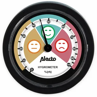 Alecto WS-05 Hygrometer - misst relative Luftfeuchte - ohne Batterien - für den Innenbereich - analog - 60mm ⌀ - schwarz