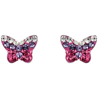Amor Paar Ohrstecker »Schmetterling« mit Glasstein, pink