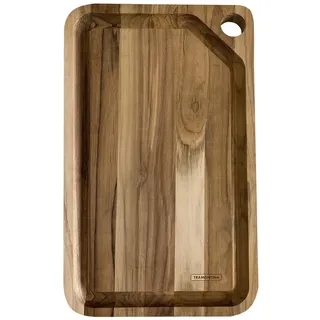 CHURRASCO Schneidebrett aus Teakholz, FSC-zertifiziert, 60 x 36 cm, mit Saftrille, Antibakteriell