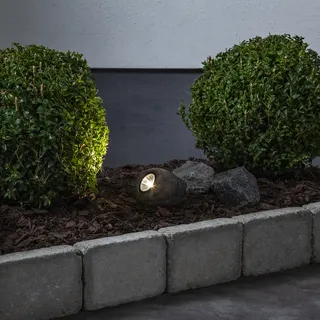 LED Solar Felsen ROCKY - Spot mit warmweißer LED - Dämmerungssensor - 15lm - H: 8cm