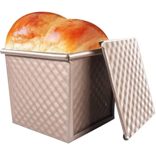 Brotbackform mit Deckel Toastbrot Backform Brotbackformen Toastbrotform Antihaft Brotform Kastenform mit Belüftungslöchern Kaiser Brot Toastform Pullman-Laib Pfanne für Brote Gebäck Kuchen 0.5lb-250g