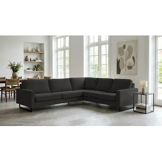 OTTO home Eckcouch Mikrofaser 2-Sitzer Dunkelgrau