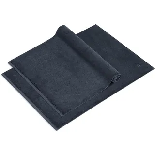 herzbach home Premium Badvorleger PURA | 50 x 70 cm 2er Set | 100% Baumwolle | Badteppich Doppelpack | Farbe: Anthrazit