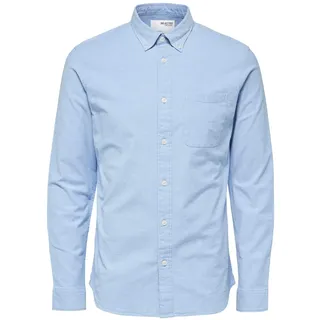 Selected Langarmhemd Silber L
