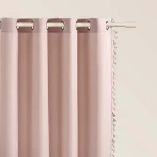 room99 Vorhang mit Silberen Ösen Lara 140 x 280 cm Breite x Höhe Schiebegardinen Modern Curtain Wohnzimmer Schlafzimmer Puderrosa, 1 Stück