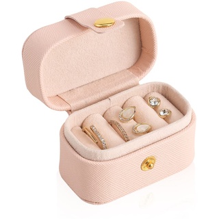 iSuperb PU Leder Ringbox Ringschatulle Schmuckkästen Klein Geschenkbox Aufbewahrungsbox Ringe Ohrstecker Box Ring Box Damen Ohrringe Schmuckbox für Verlobung Hochzeit (Rosa)