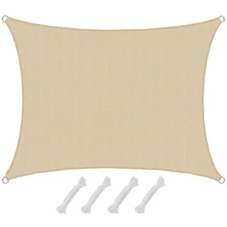 Amanka Uv-Sonnensegel 1,5/2 m, Viereckig, Wasserdurchlässig, Beige , Kunststoff , Rechteckig , 150x200 cm , Sonnenschutz, Sonnenschirme