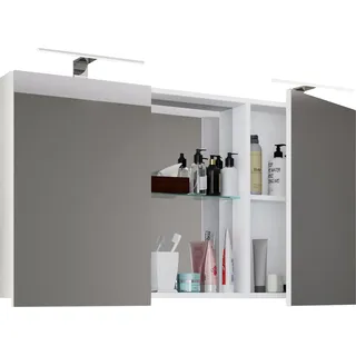 VCM Badspiegel »Breiter Spiegelschrank Spiegel Budasi mit Ablage«, weiß