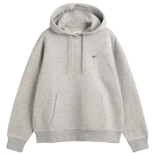 GANT Damen Shield Hoodie Kapuzenpullover, Light Grey Melange, L EU