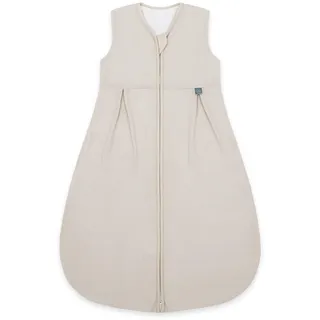 emma & noah Baby Schlafsack 1.0 TOG, Ganzjahres Schlafsack für den Frühling, Sommer und Herbst, 100% Bio-Baumwolle, OEKO-TEX Zertifiziert, Strampelsack für Neugeborene (Essential Beige, 100 cm)